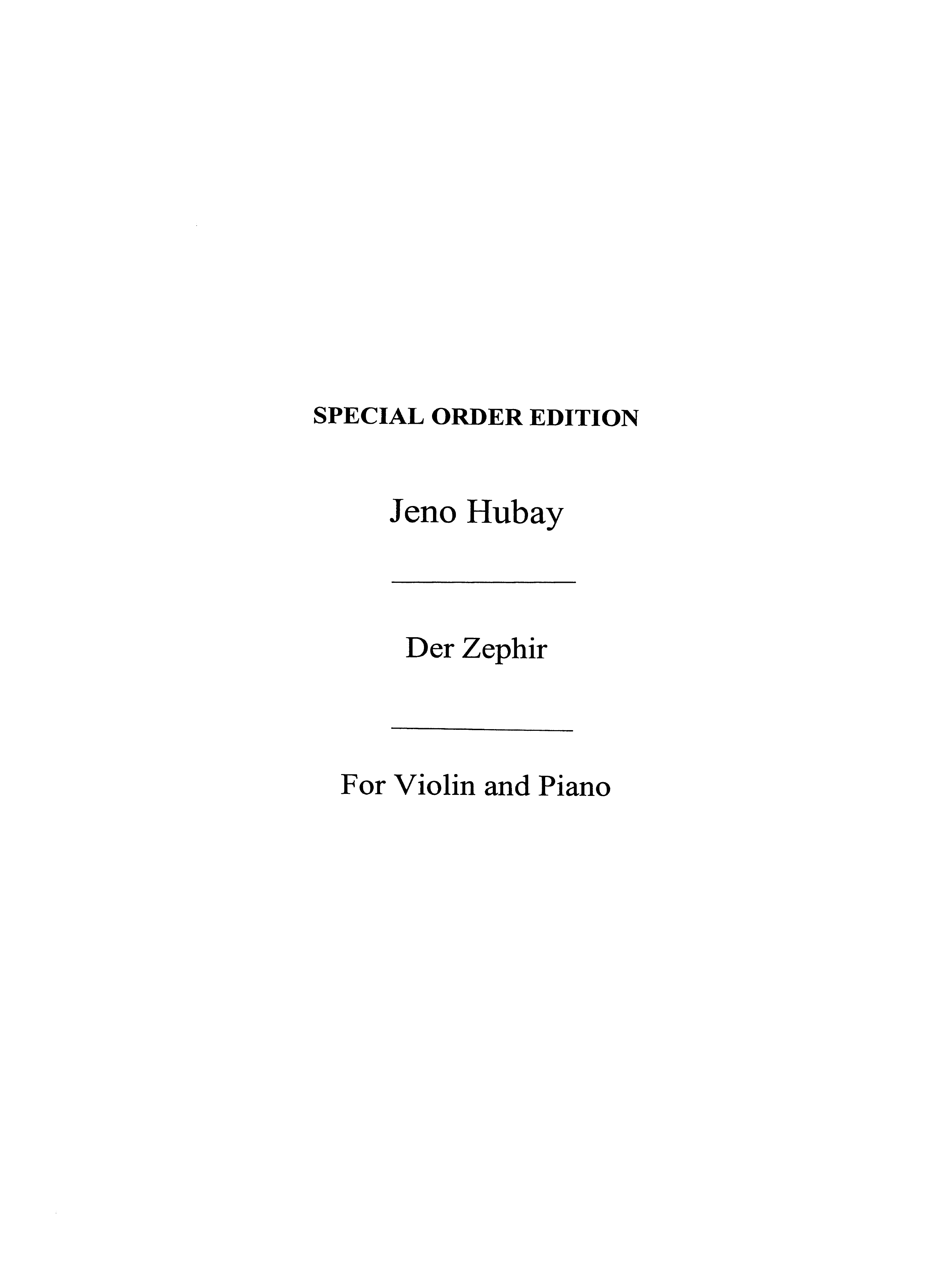 Jeno Hubay: Jeno Hubay: Der Zephyr Op.30 No.5: Violin: Instrumental Work