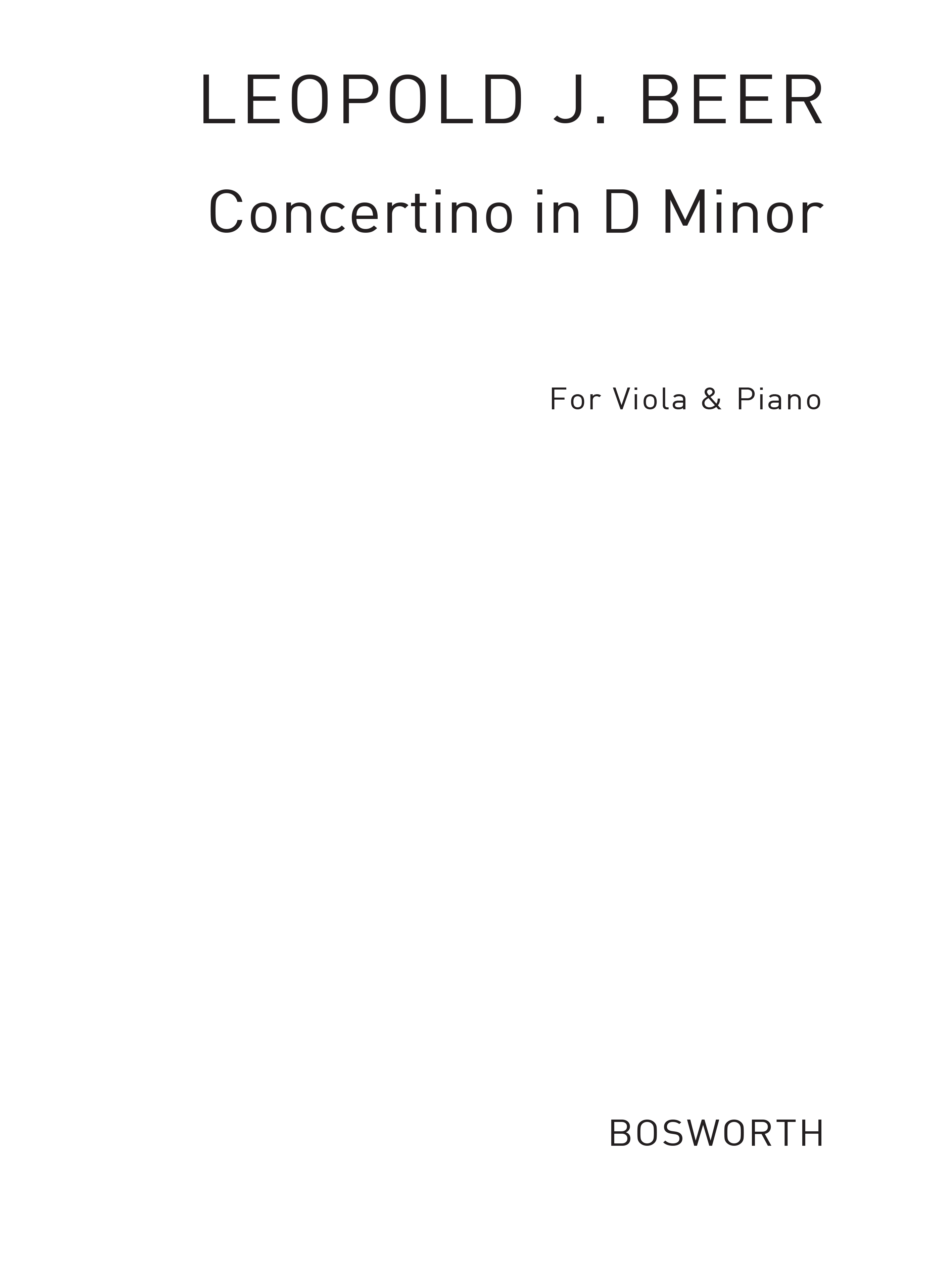 Leopold Josef Beer: Concertino in D minor Op. 81: Viola: Instrumental Work