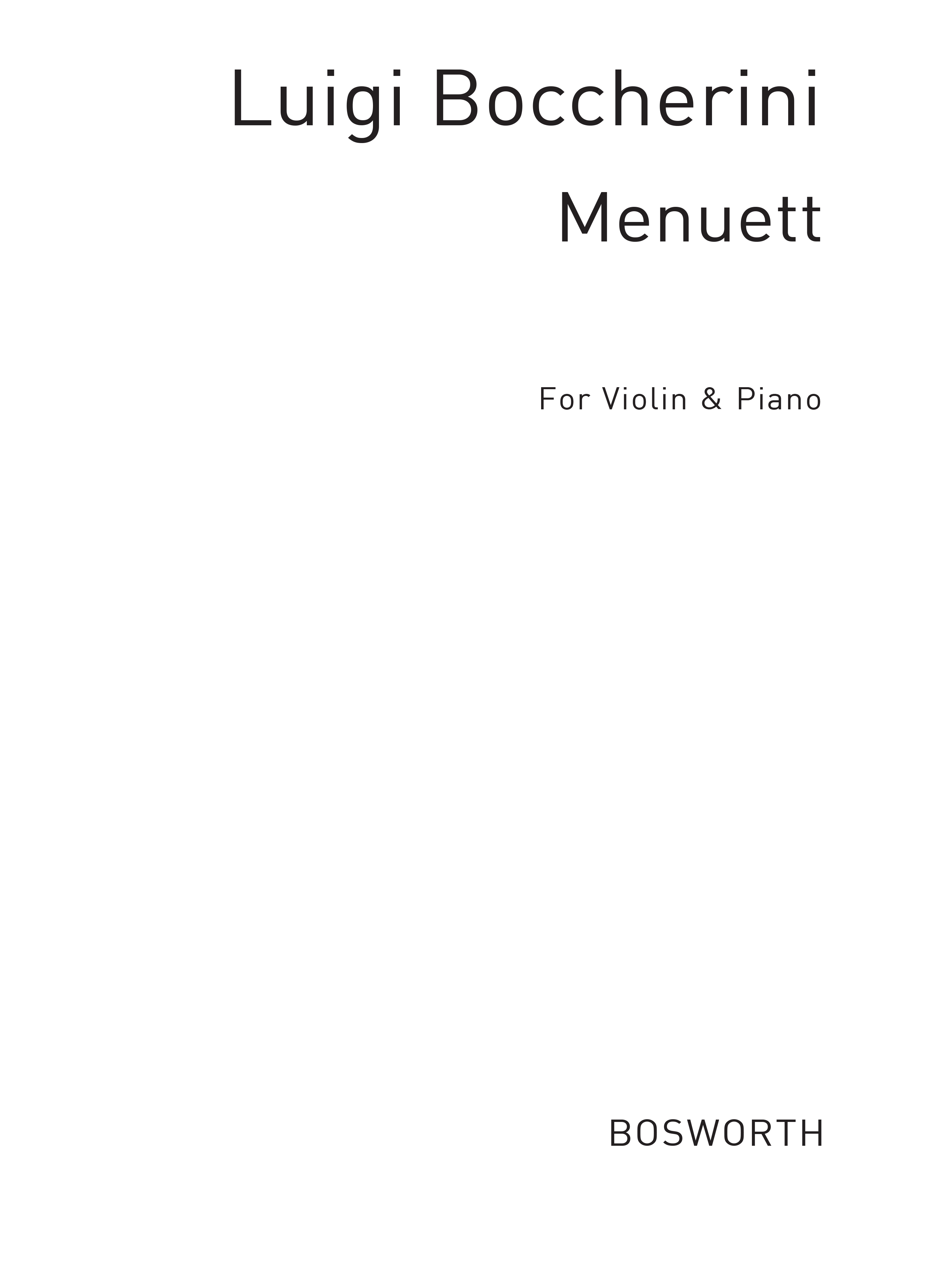 Luigi Boccherini: Luigi Boccherini: Minuet: Violin: Instrumental Work