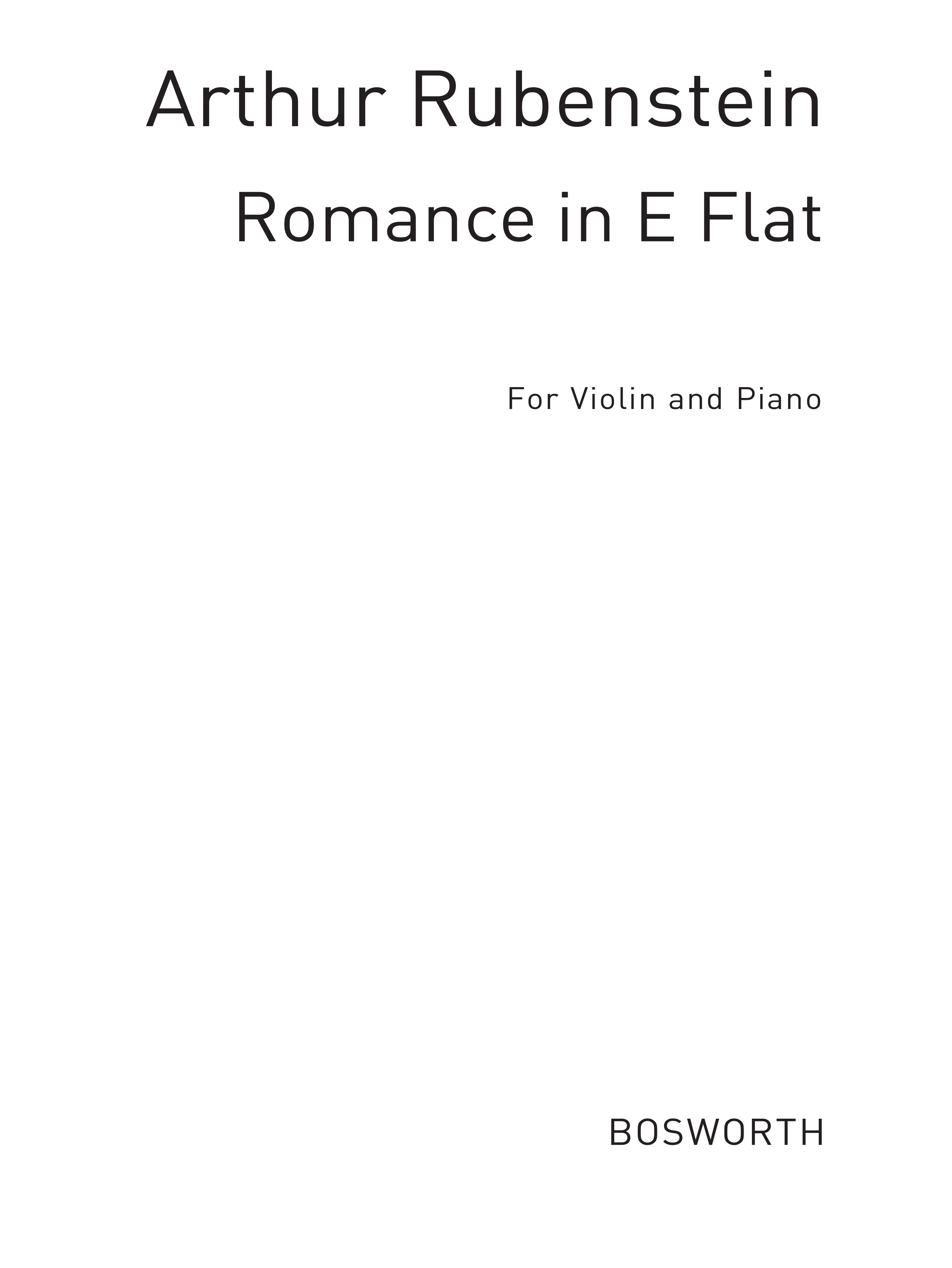 Anton Rubinstein: Romance In E Flat For Violin And Piano: Violin: Instrumental