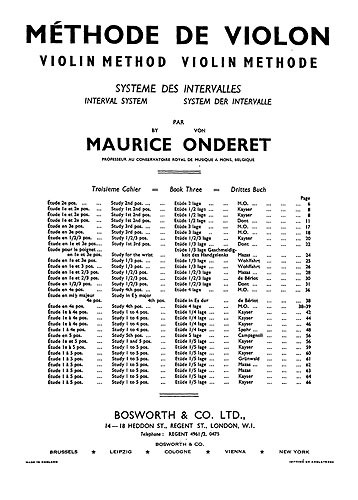 Maurice Onderet: Violin Method Book 3: Violin: Instrumental Tutor