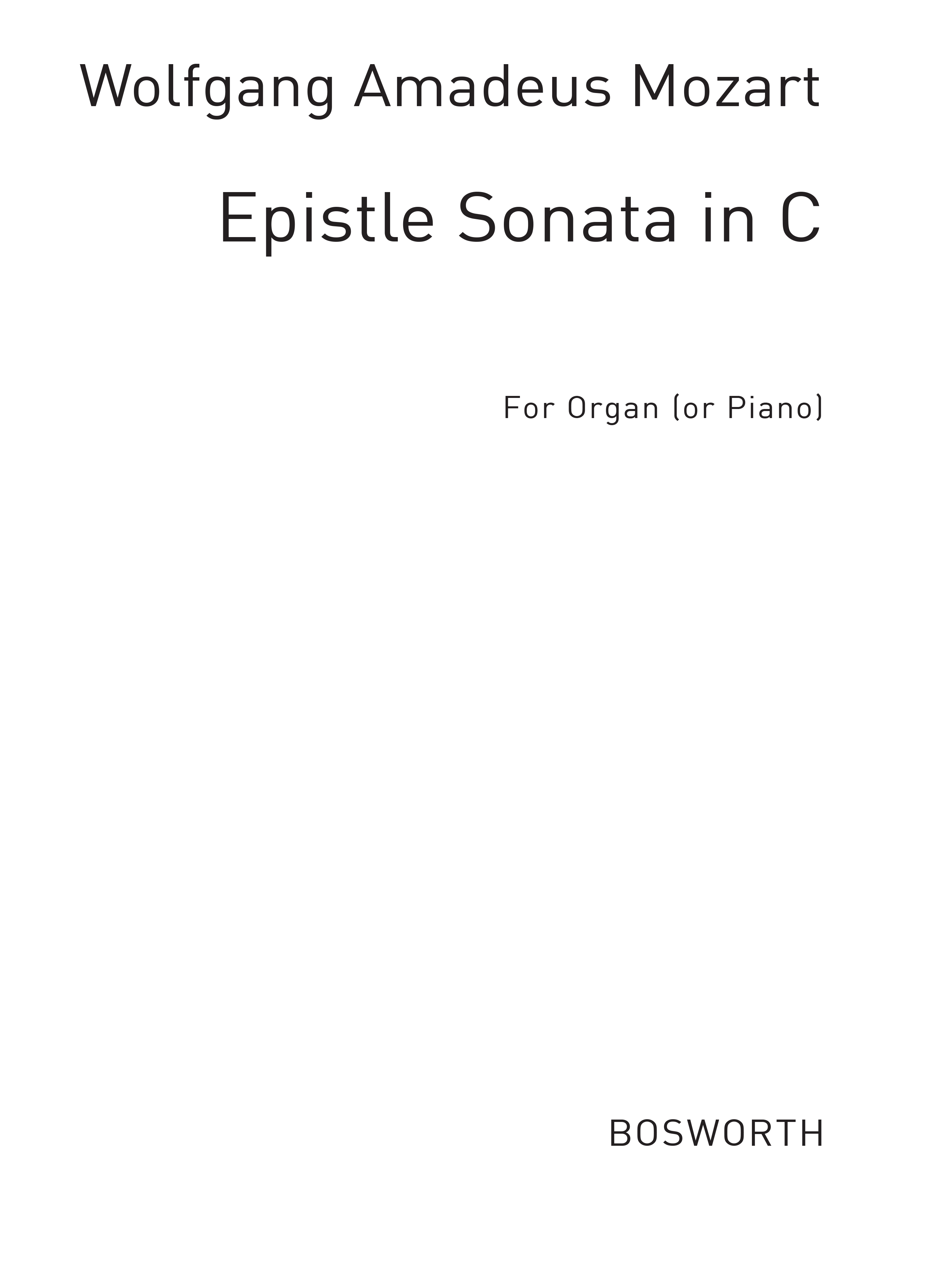 Wolfgang Amadeus Mozart: Epistle Sonata In C KV336: Organ: Instrumental Work