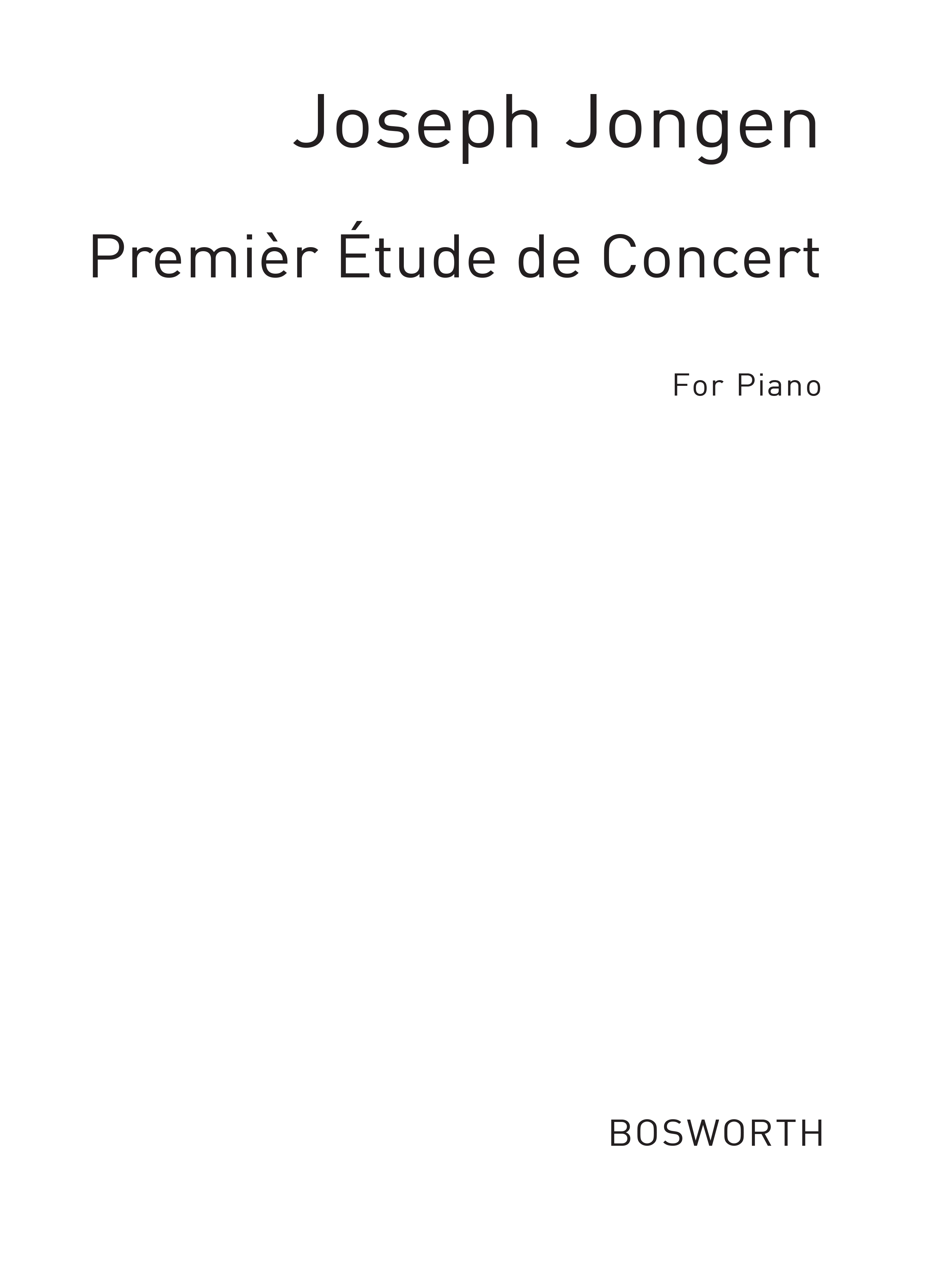 Joseph Jongen: Premiere Etude De Concert (Piano): Piano: Instrumental Work