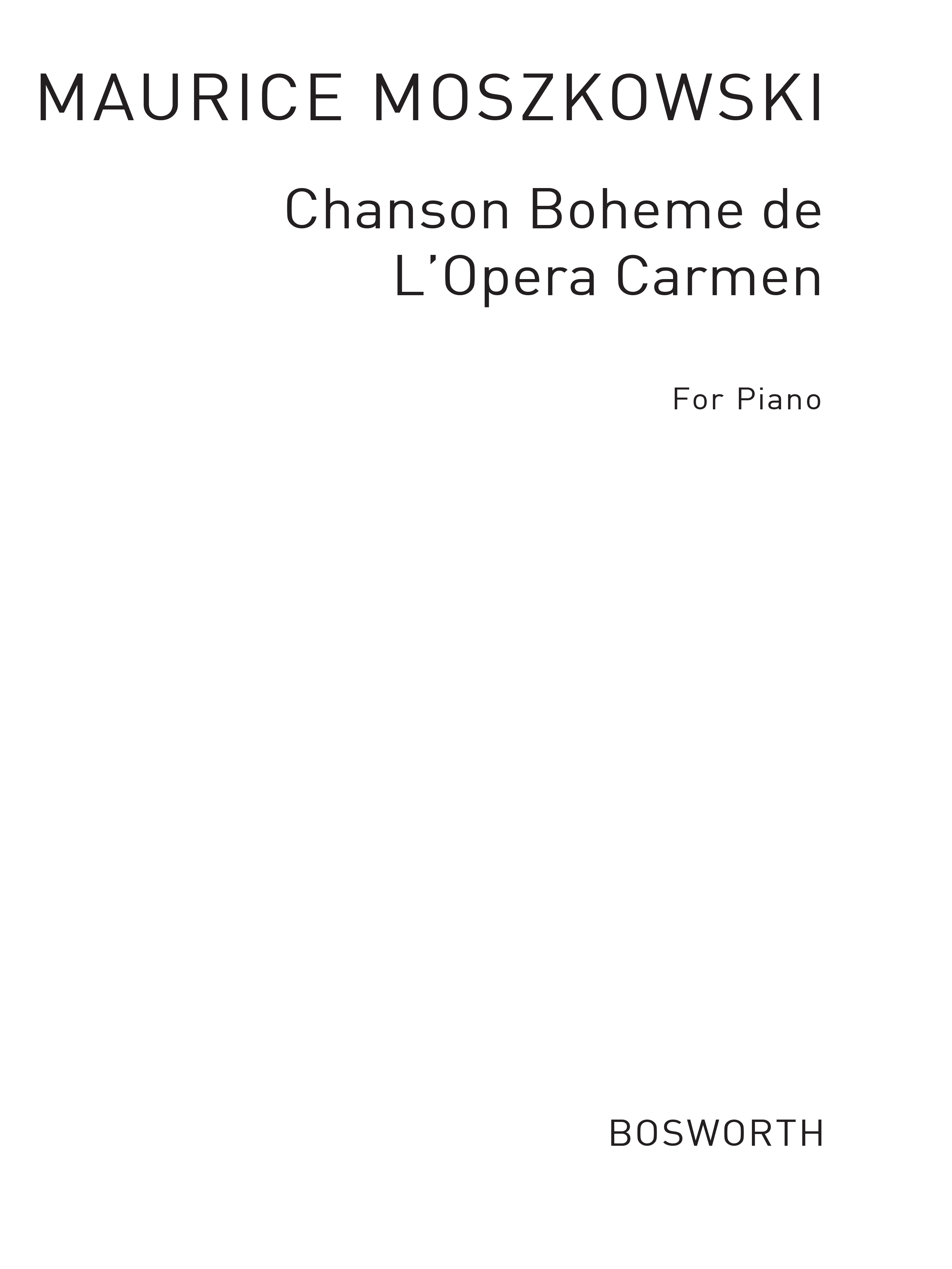 Moritz Moszkowski: Chanson Boheme From Carmen: Piano: Instrumental Work