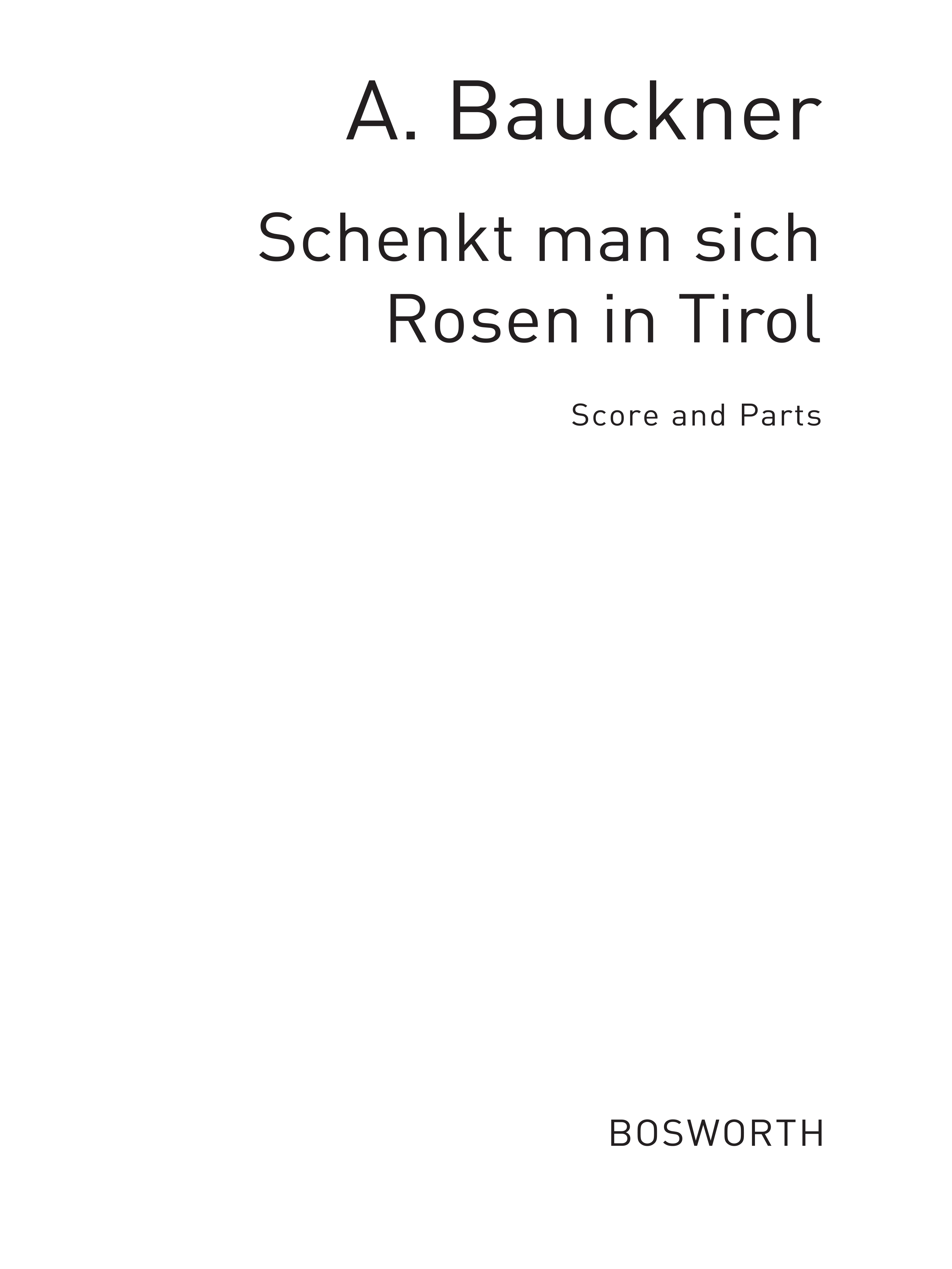 Schenkt Man Sich Rosen In Tirol Score And Parts: Orchestra