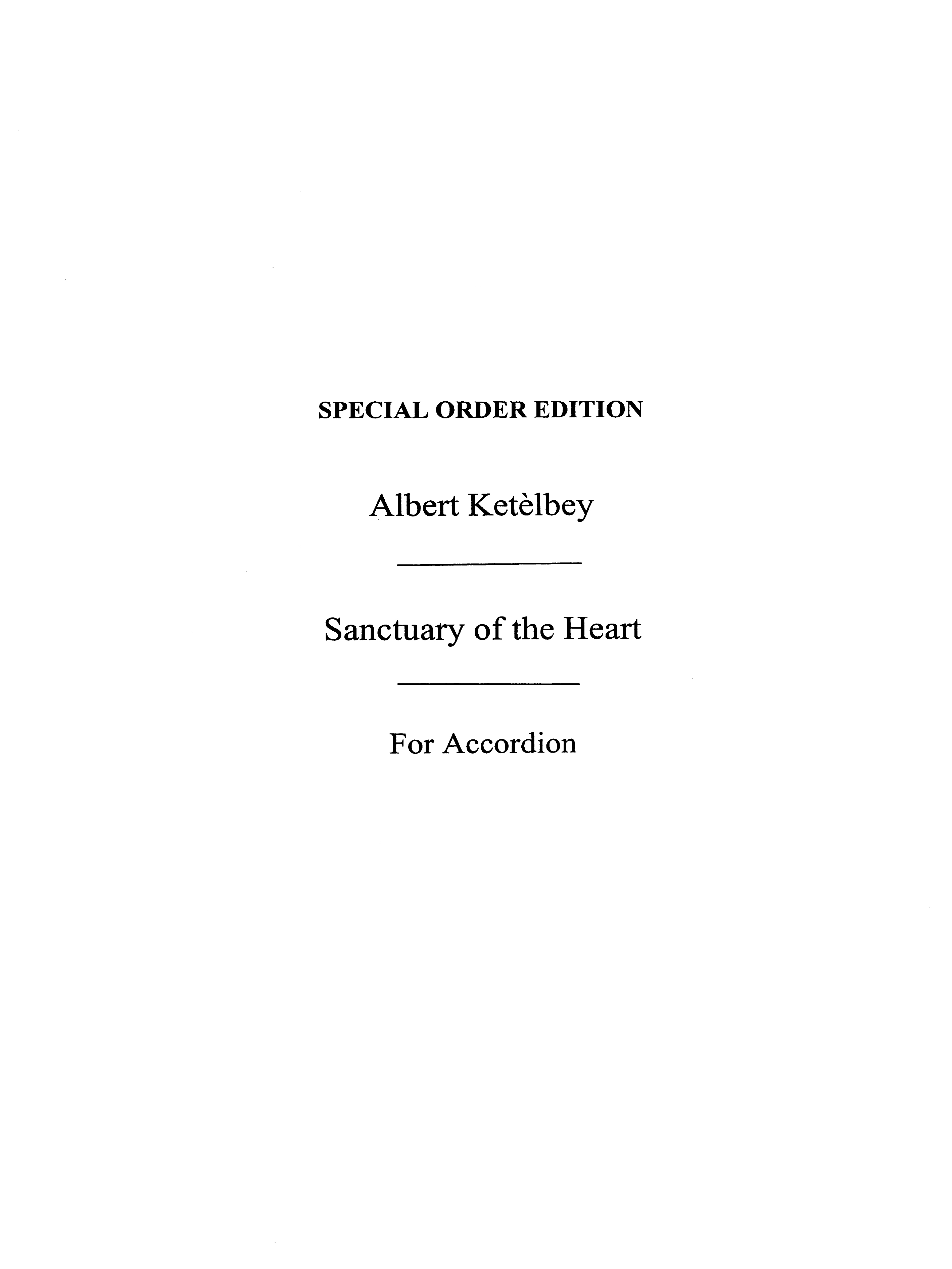 Albert Ketlbey: Sanctuary Of The Heart: Accordion: Instrumental Work
