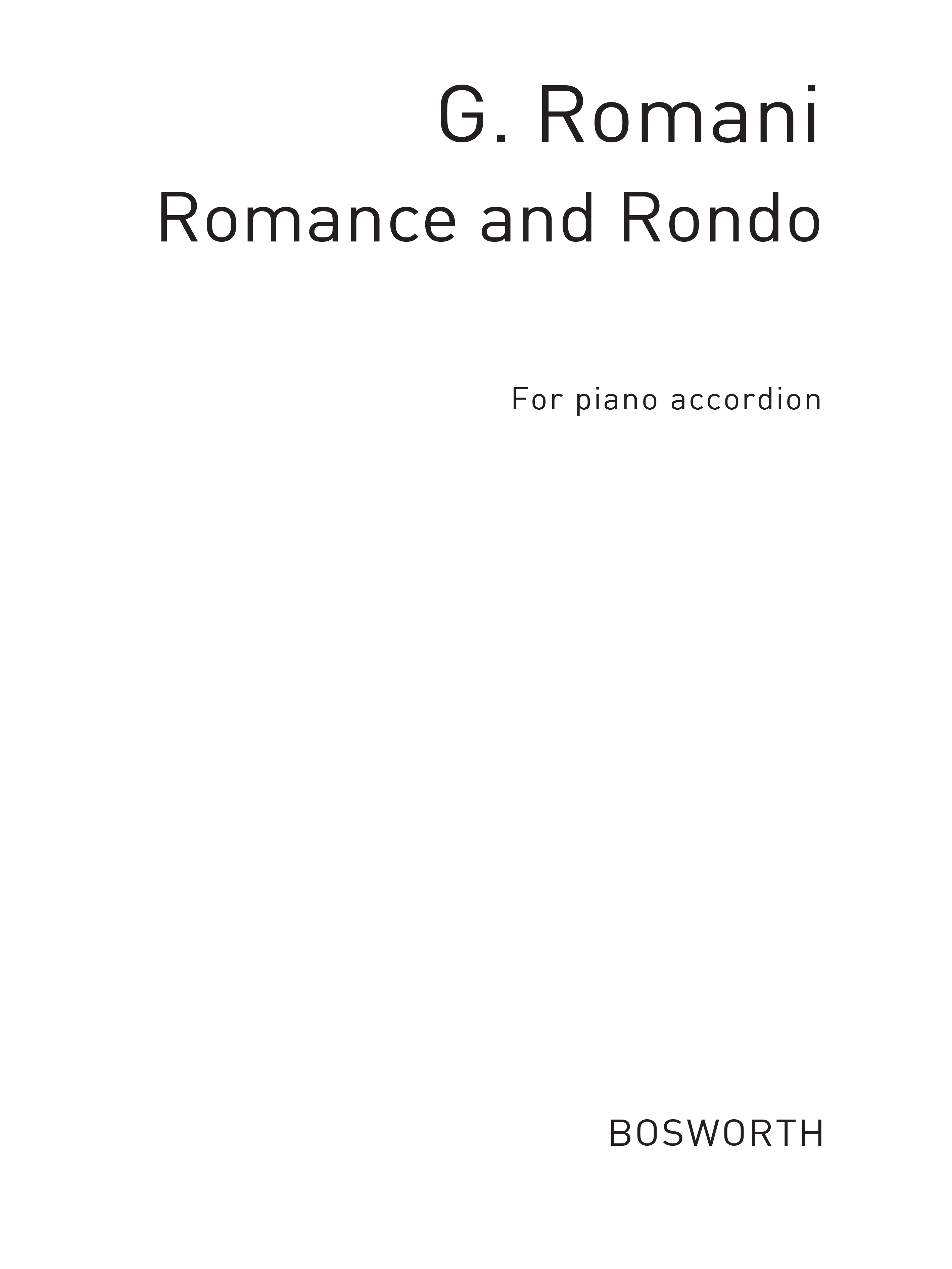 Romani  G Romance And Rondo Acdn: Accordion: Score