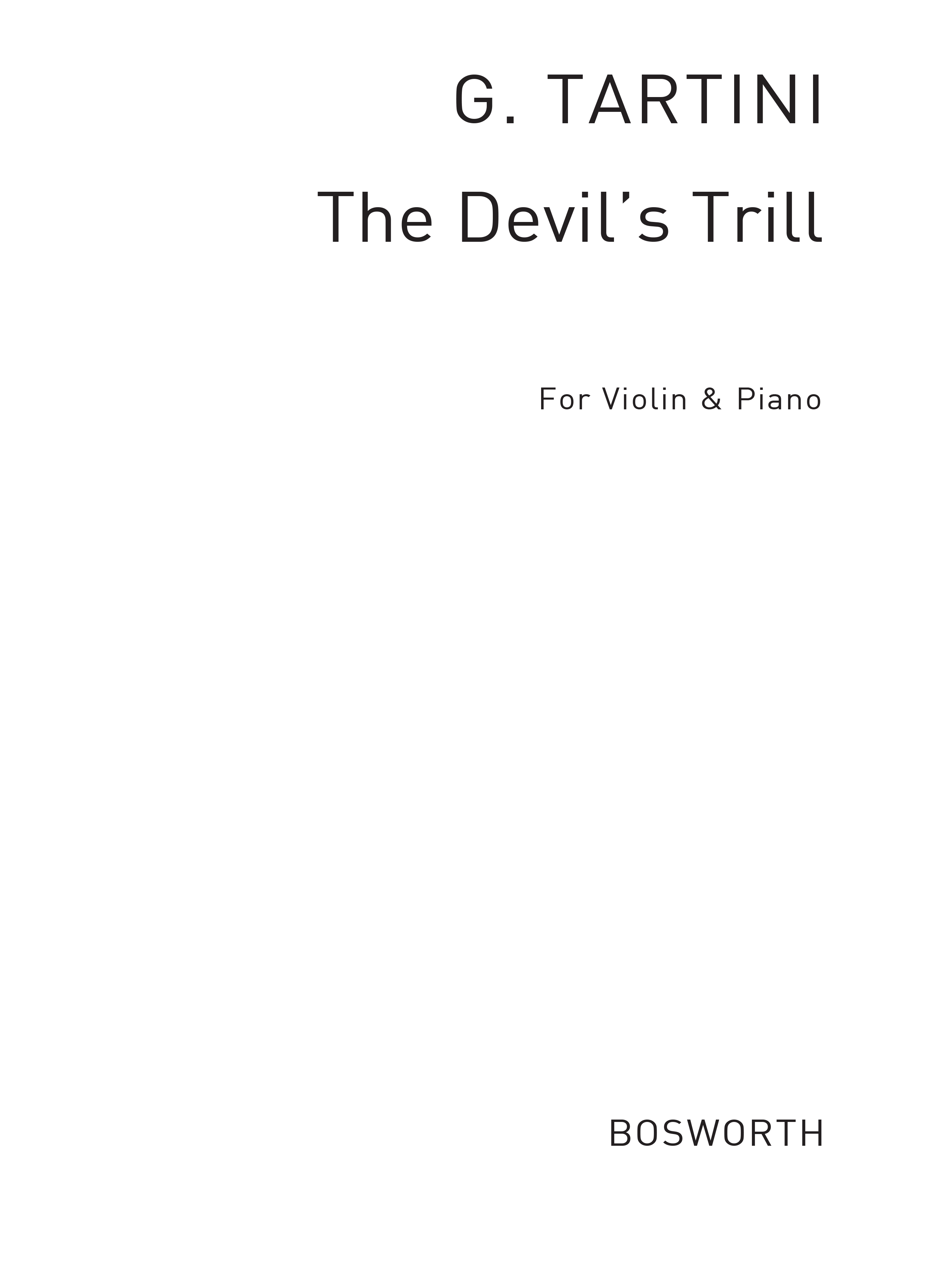 Giuseppe Tartini: Giuseppe Tartini: The Devil's Trill: Violin: Instrumental Work