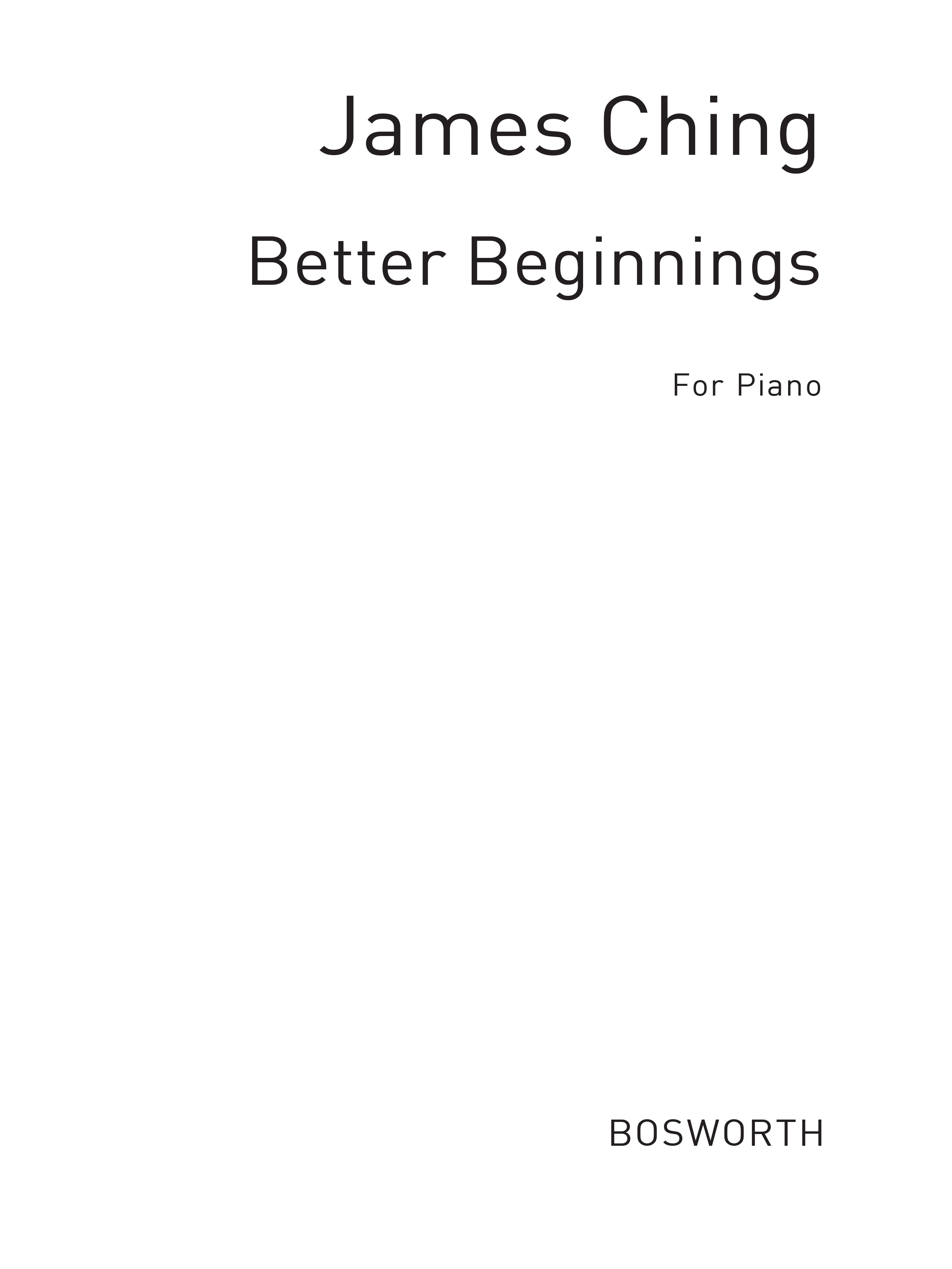 Ching  J Better Beginnings: Piano