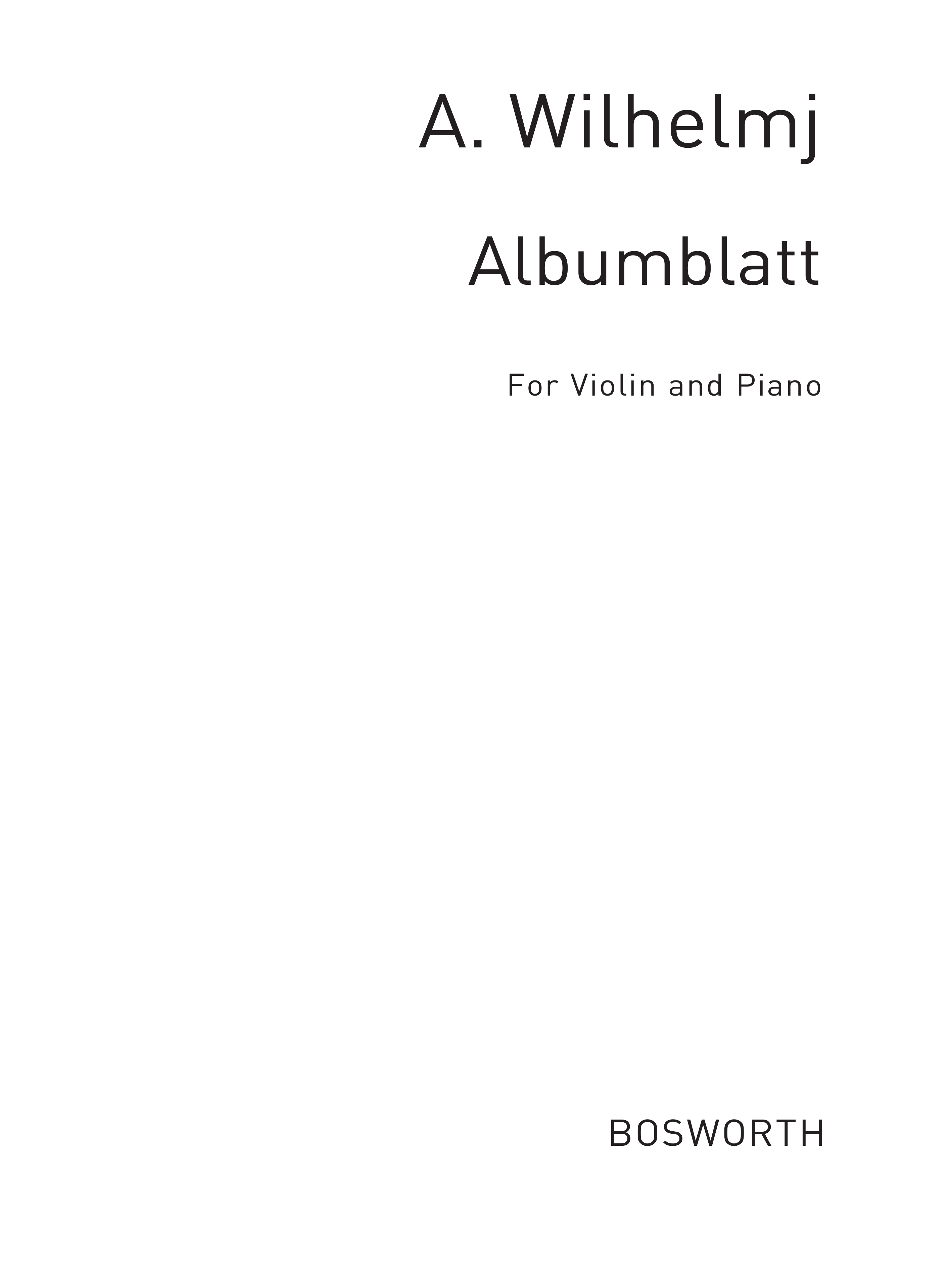 Wilhelmj  A Albumblatt: Violin