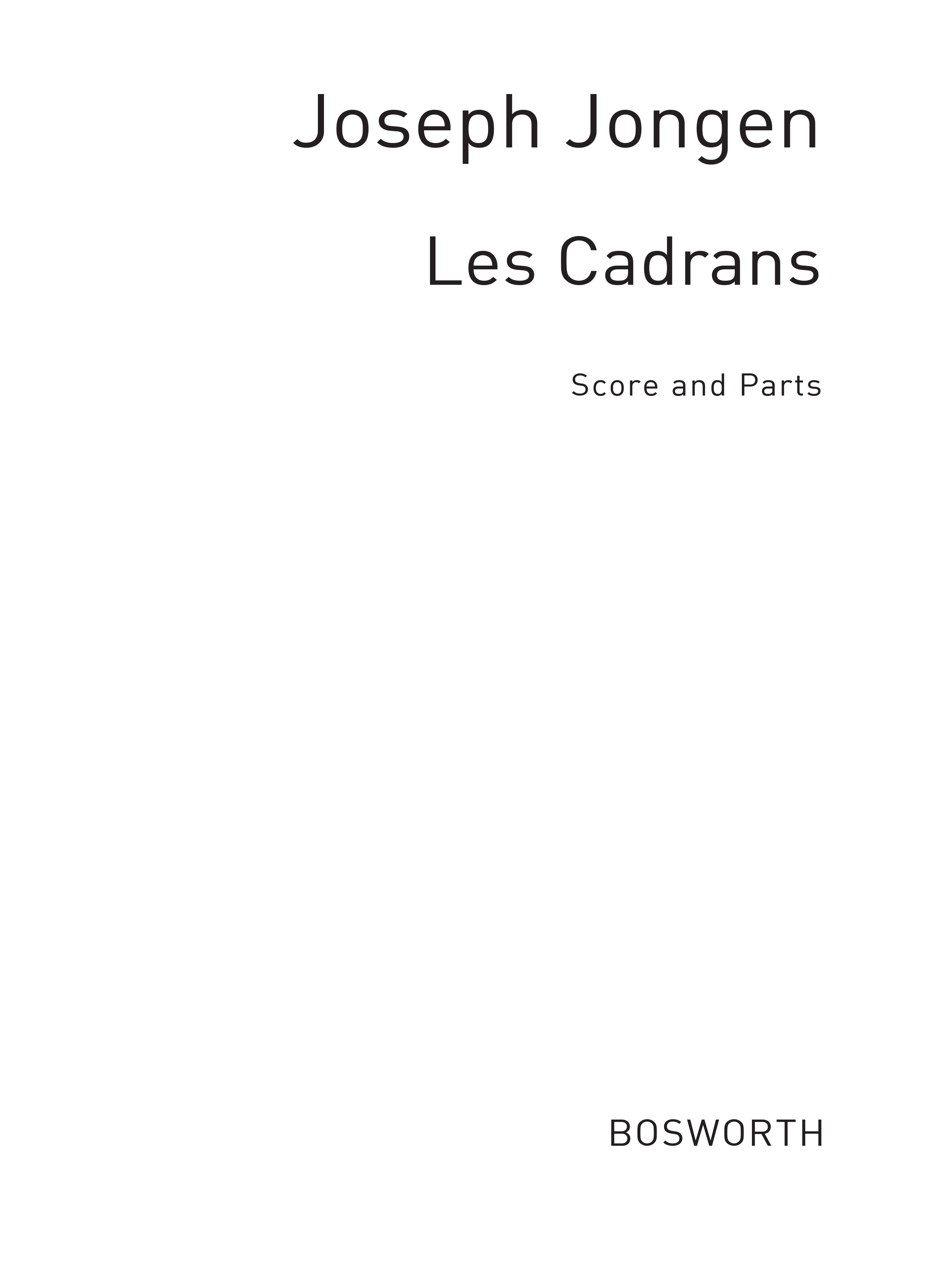 Joseph Jongen: Joseph Jongen: Les Cadrans: Soprano: Score