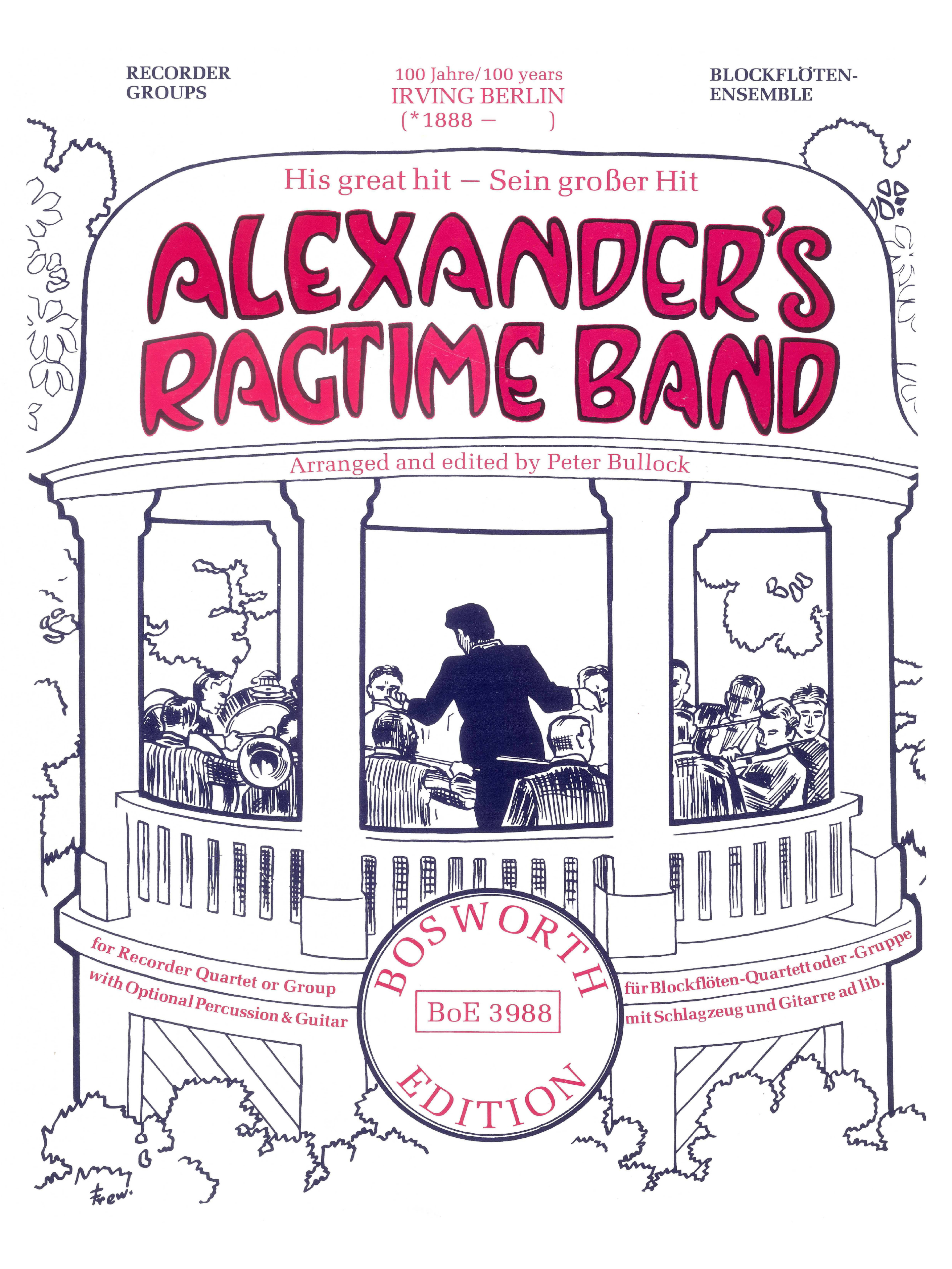 Irving Berlin: Alexander's Ragtime Band: Recorder Ensemble: Score and Parts
