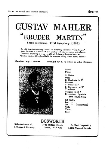Gustav Mahler: 1st Symphony 3rd Movement 'Bruder Martin': Orchestra: Score and