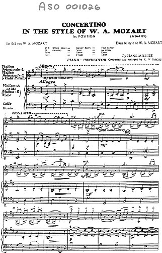 Hans Mollenhauer: Concertino In The Style Of Mozart: Orchestra: Score and Parts
