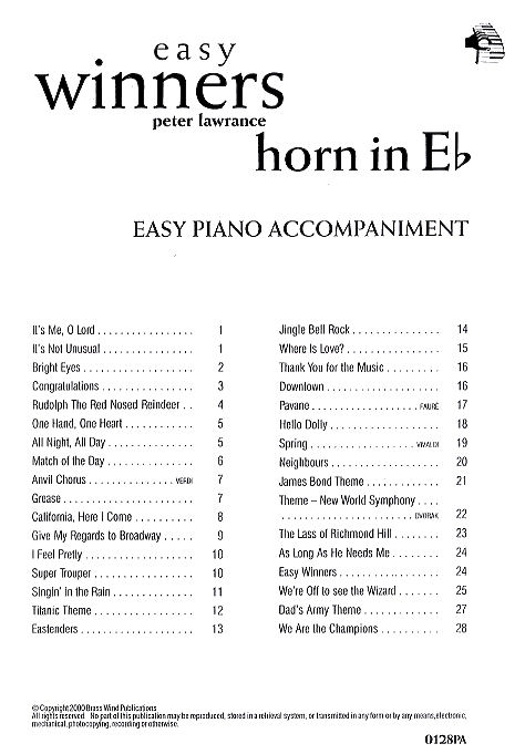 Peter Lawrance: Easy Winners Eb Horn Pa: Tenor Horn: Instrumental Album