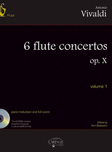 Antonio Vivaldi: 6 Flute Concertos Op. X  Volume 1: Flute: Score