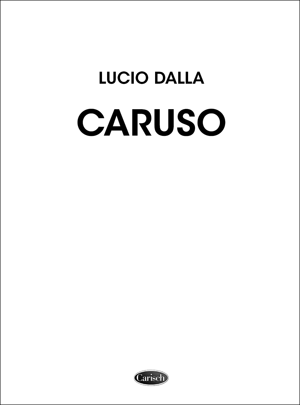 Lucio Dalla: Lucio Dalla: Caruso: Voice: Single Sheet