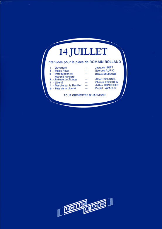Albert Roussel: Prelude 2Nd Act Extrait 14 Juillet: Orchestra: Score