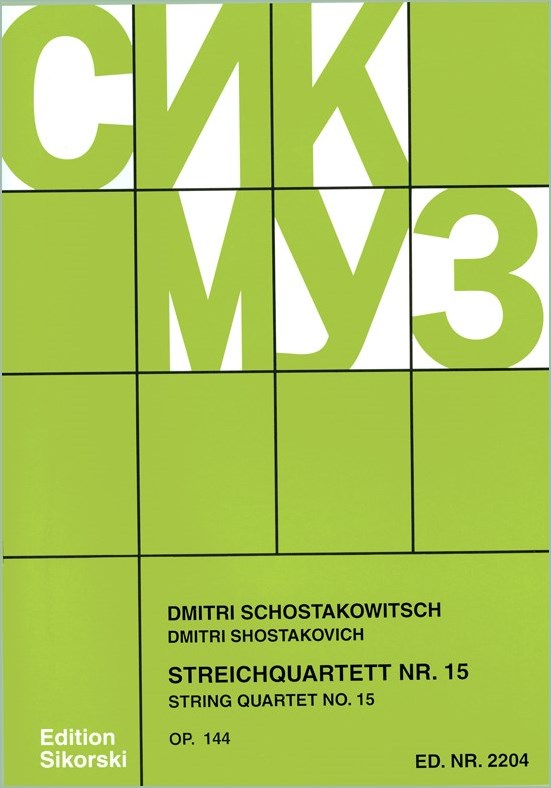 Dmitri Shostakovich: String Quartet 15. Sheet Music for Score