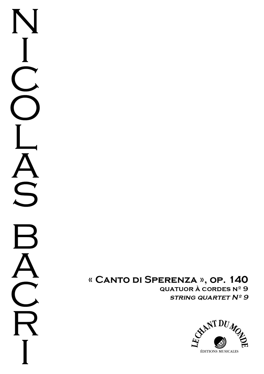 Nicolas Bacri: Quatuor n9: String Quartet: Score & Parts