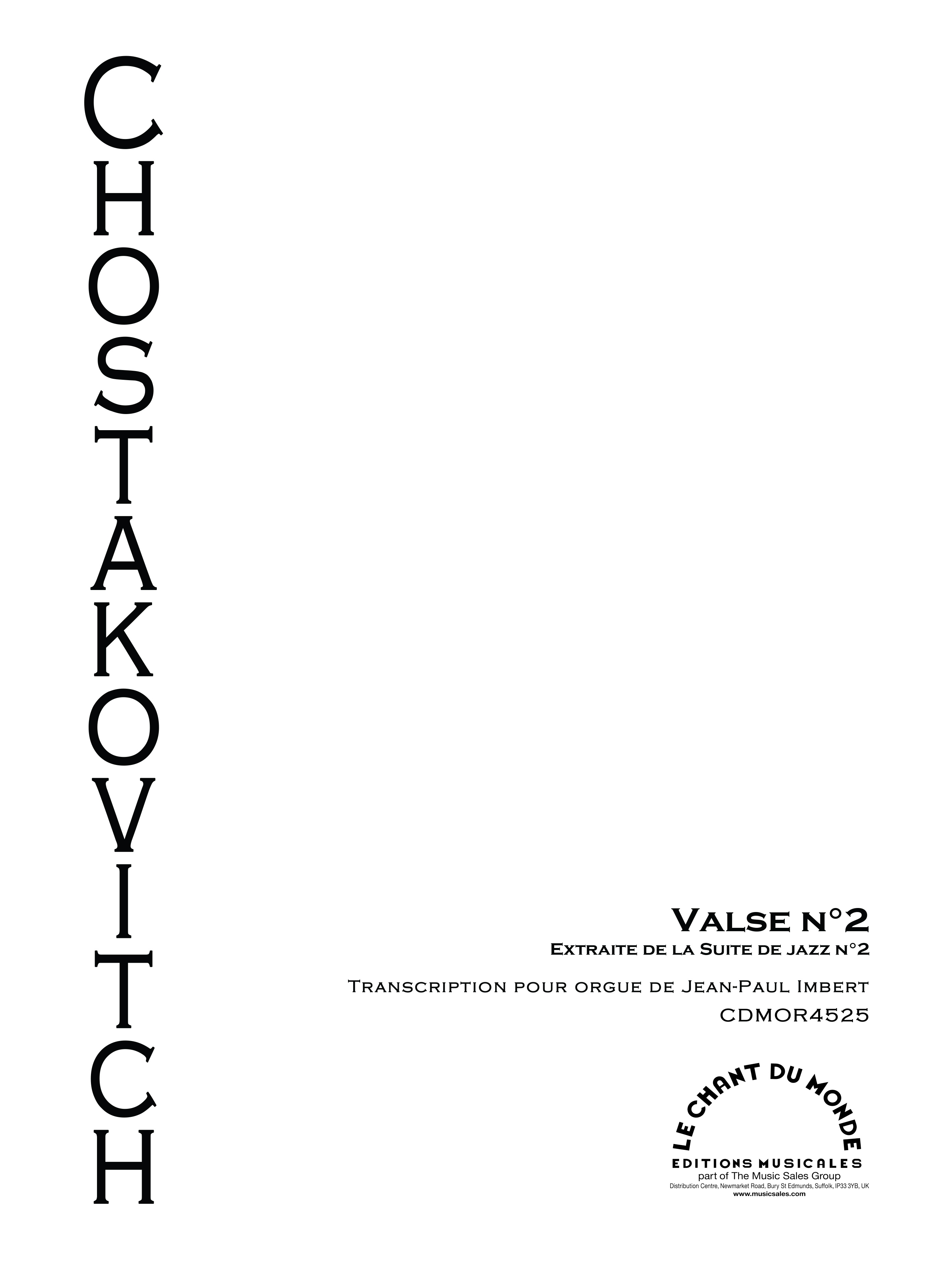 Dimitri Shostakovich: Valse No. 2 Pour Orgue: Organ: Instrumental Work