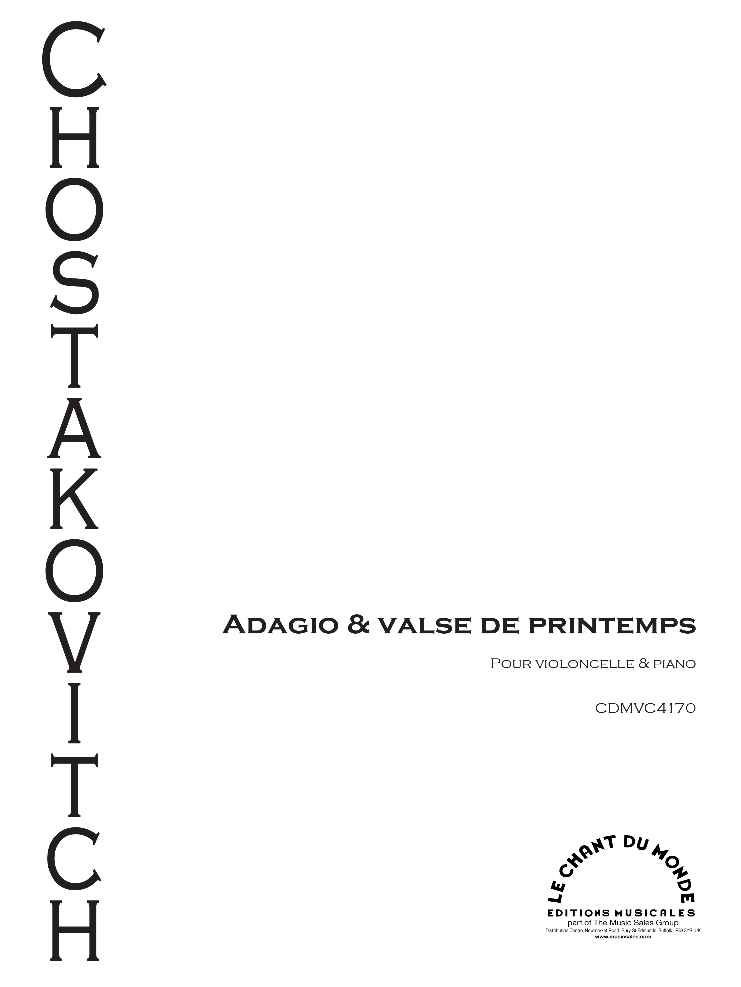 Dimitri Shostakovich: Adagio Et Valse Printanire: Cello: Instrumental Work