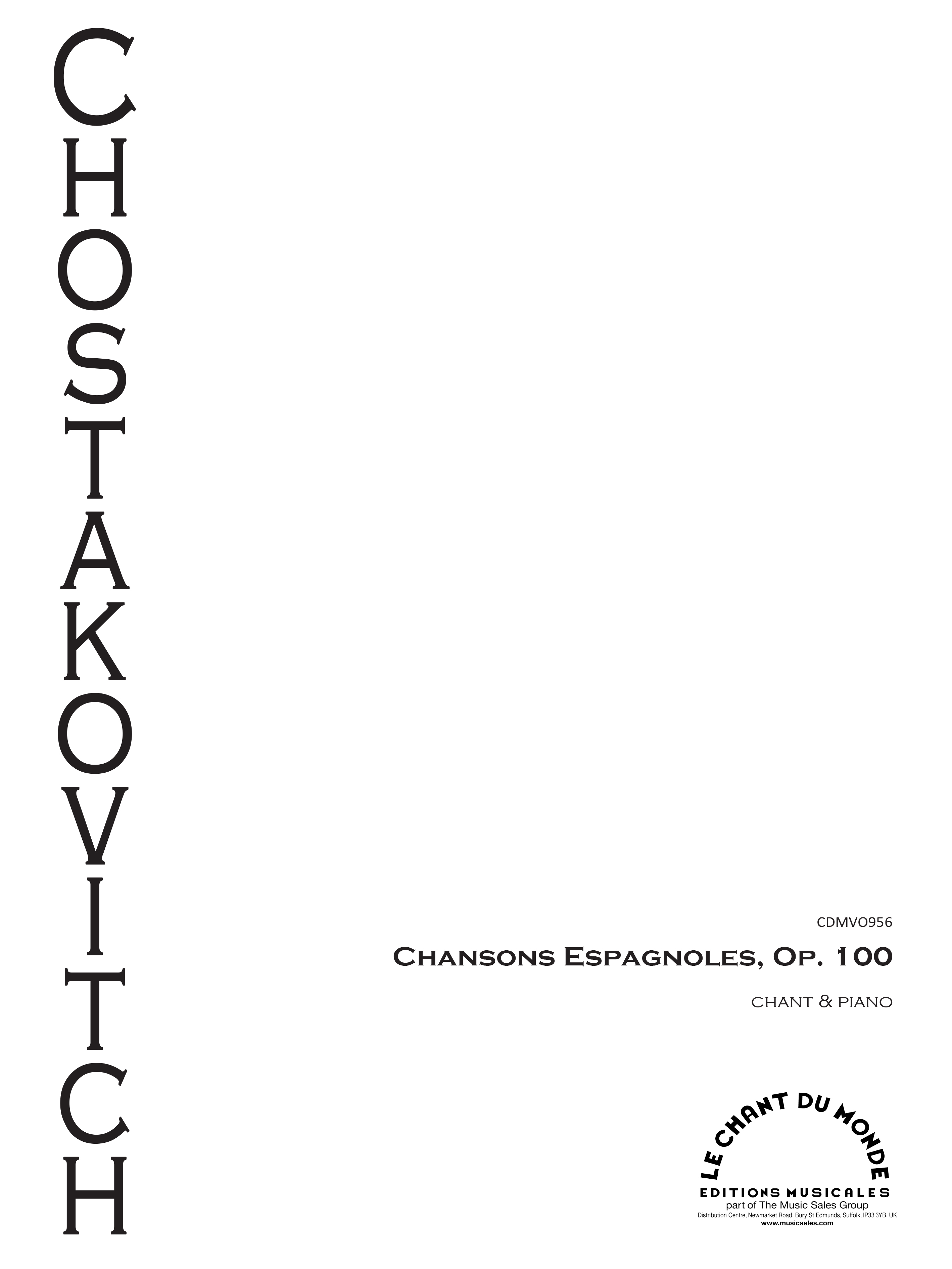 Dimitri Shostakovich: Chansons Espagnoles Op.100: Mezzo-Soprano: Vocal Score