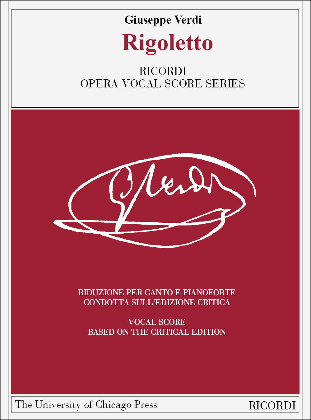 Giuseppe Verdi: Rigoletto: Opera: Vocal Score