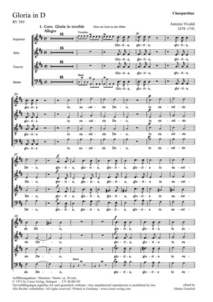 Antonio Vivaldi: Gloria In D RV589: SATB: Vocal Score