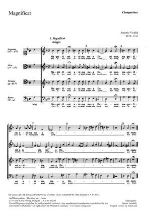 Antonio Vivaldi: Magnificat In G Minor RV 610: Mixed Choir: Vocal Score