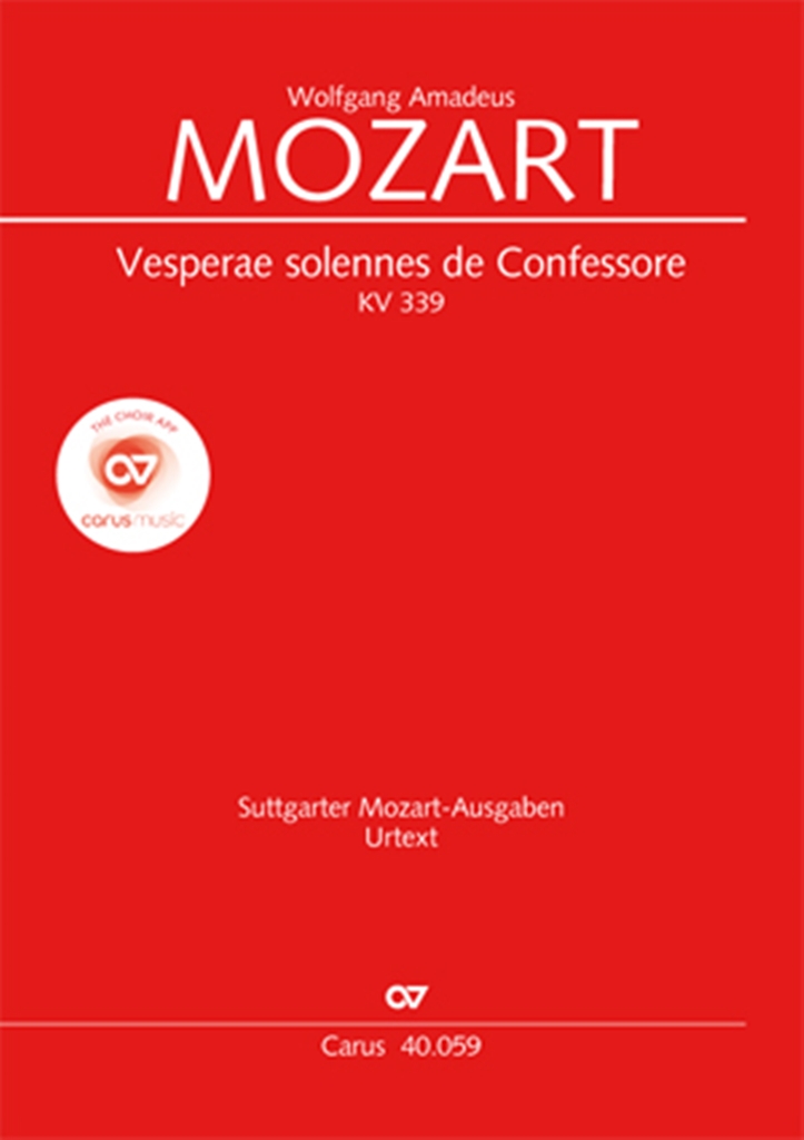 Wolfgang Amadeus Mozart: Vesperae Solennes De Confessore Kv 339: Mixed Choir: