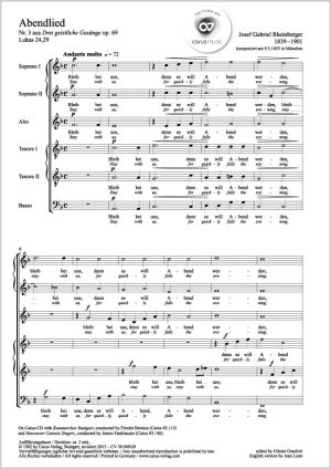 Josef Rheinberger: Abendlied: SATB: Vocal Score