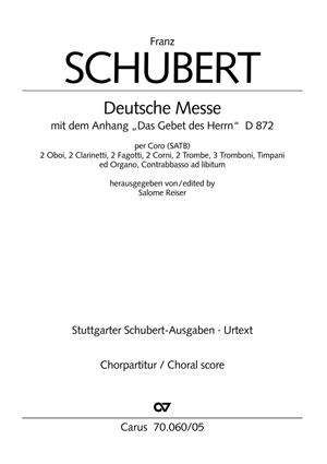 Franz Schubert: Deutsche Messe: SATB: Vocal Score
