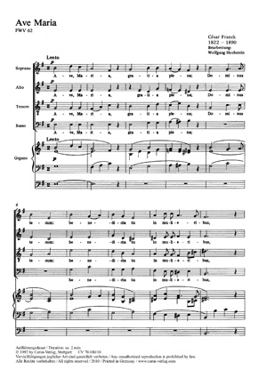 César Franck: Ave Maria: SATB: Vocal Score