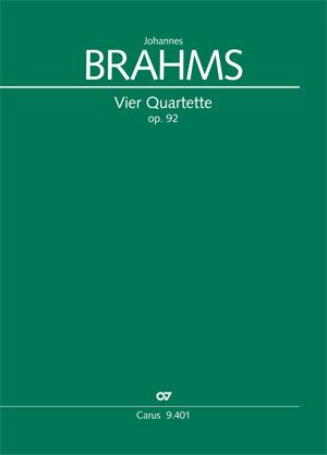 Johannes Brahms: Four Quartets Op. 92: Vocal Ensemble: Score