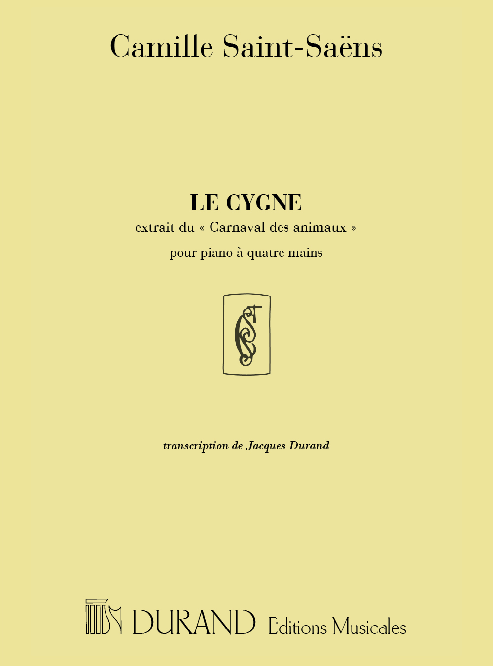 Camille Saint-Sans: Le Cygne Extrait du Carnaval des Animaux: Piano Duet: