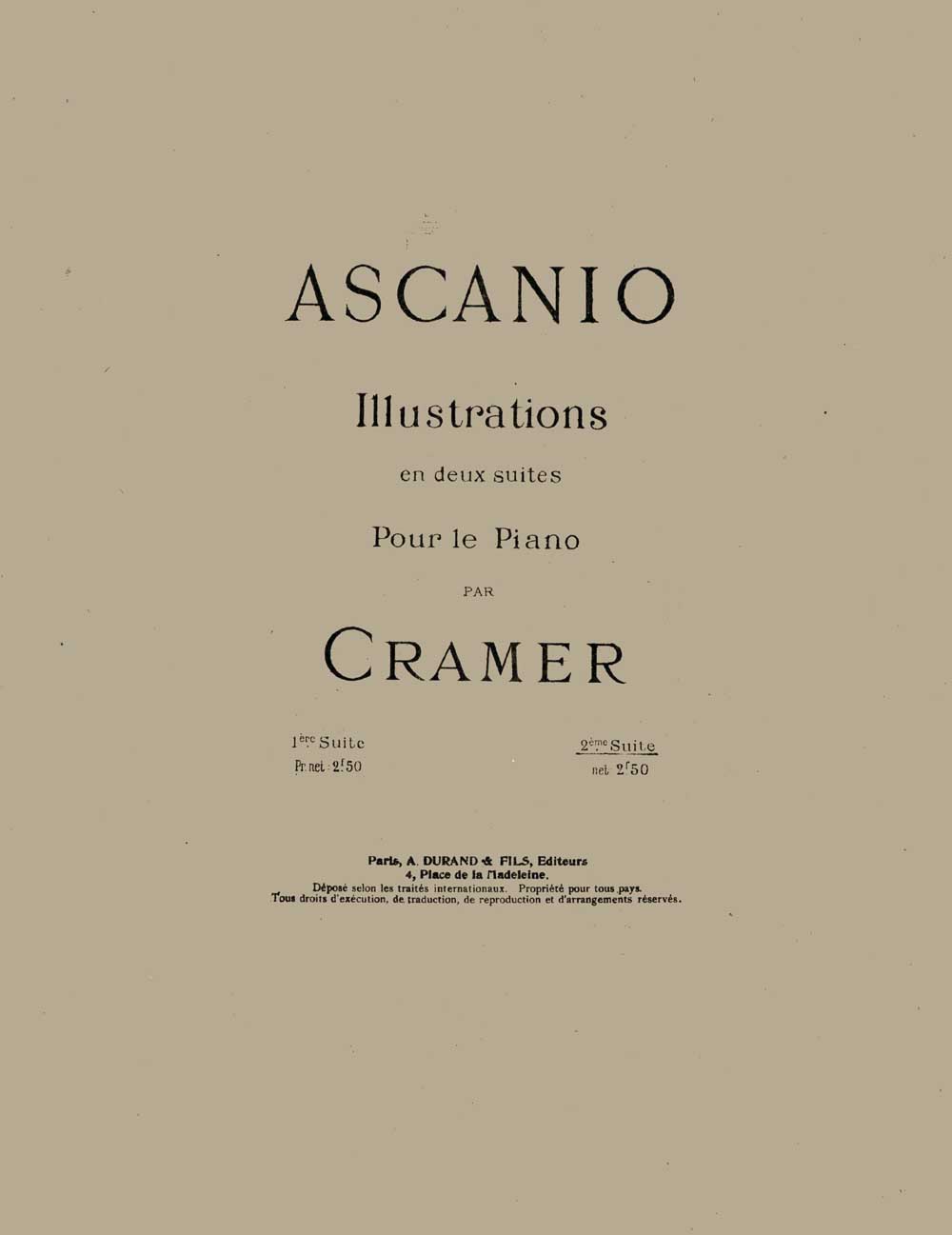 Camille Saint-Saëns: Illustrations en Deux Suites par Cramer 2eme Suite: Piano