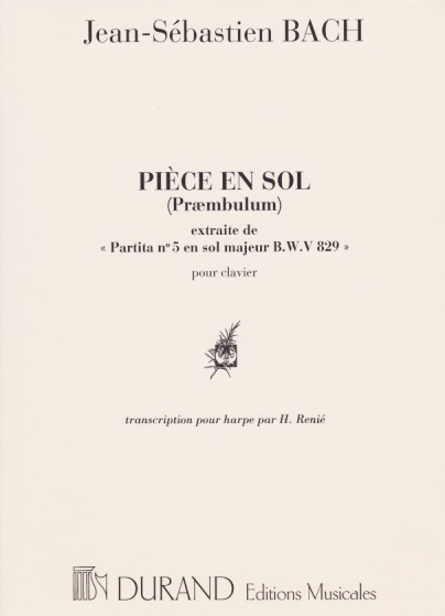 Johann Sebastian Bach: Pièce en Sol (Præambulum de Partita No. 5 BWV 829): Harp