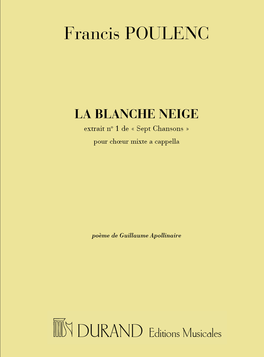 Francis Poulenc: Belle et ressemblante: SATB: Vocal Score