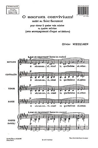 Olivier Messiaen: O Sacrum Convivium!: SATB: Vocal Score