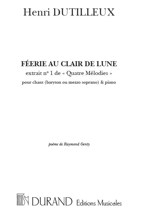 Henri Dutilleux: Feerie Au... Chant-Piano: Voice