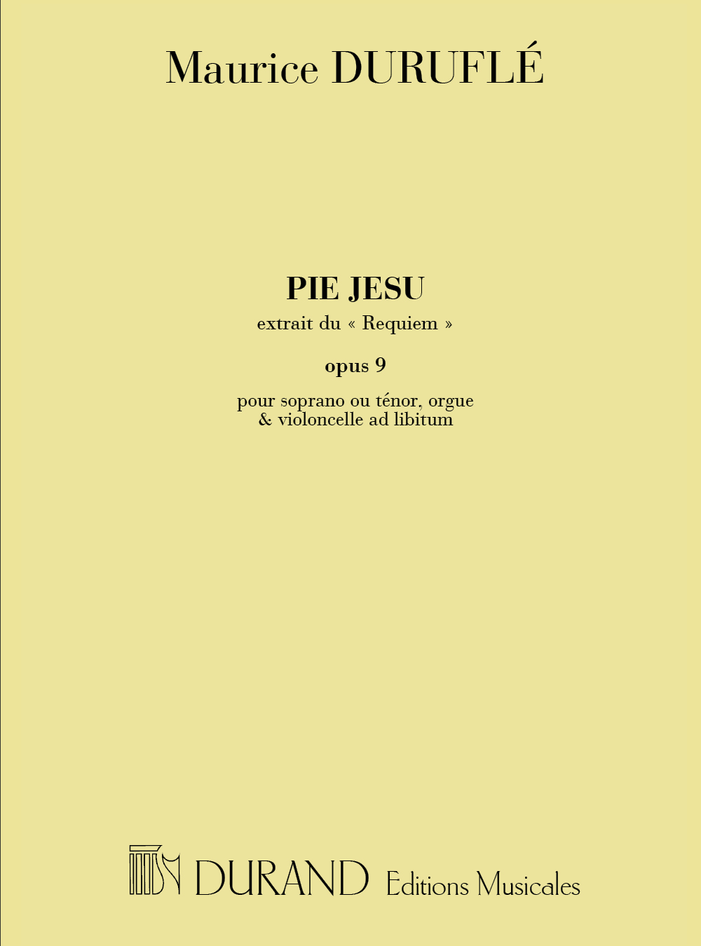Maurice Durufl: Pie Jesu: Voice: Instrumental Work