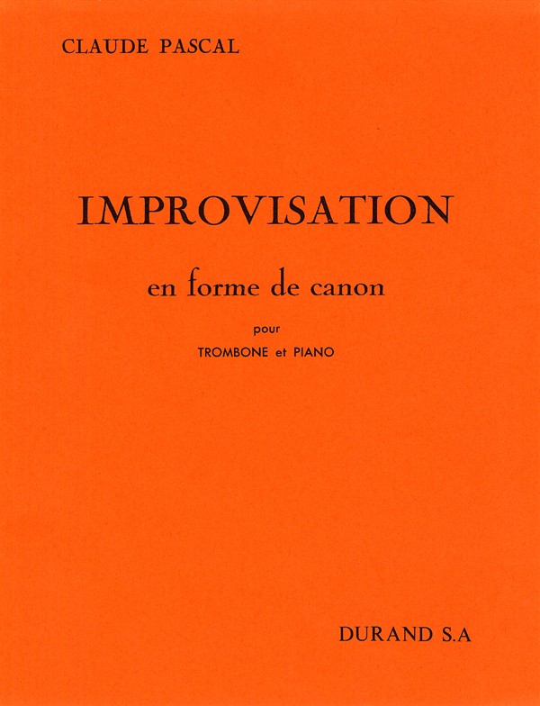 Claude Pascal: Improvisation En Forme De Canon: Trombone or Tuba: Instrumental