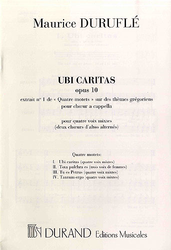 Maurice Duruflé: Quatre Motets: Ubi Caritas Op.10 N 1: SATB: Vocal Score