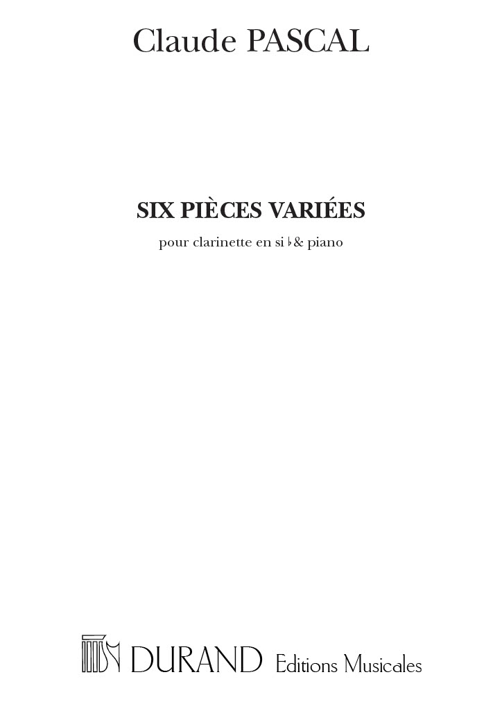 Claude Pascal: 6 Pieces Variouses: Clarinet