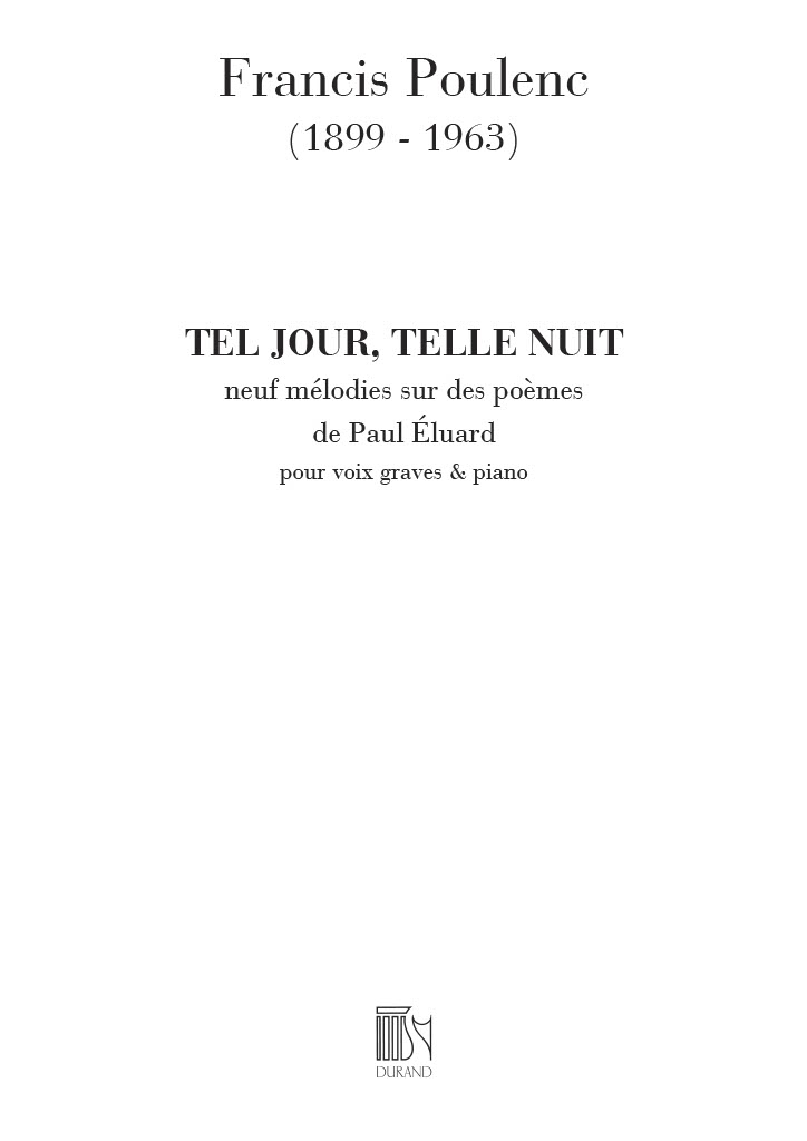 Francis Poulenc: Tel Jour Telle Nuit: Voice: Instrumental Work