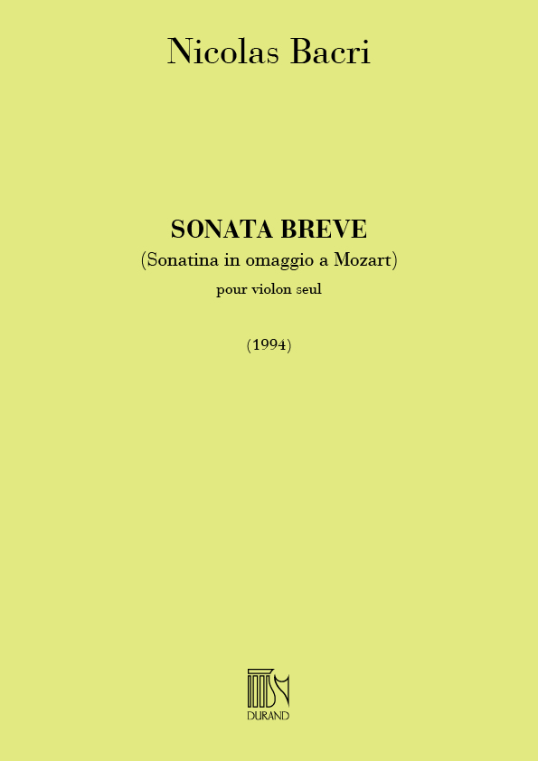 Nicolas Bacri: Sonata Breve Op.45: Violin