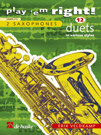 Erik Veldkamp: Play 'em Right! - 12 Duets in various styles: Saxophone:
