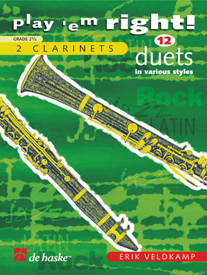 Erik Veldkamp: Play 'em Right! - 12 Duets in various styles: Clarinet: