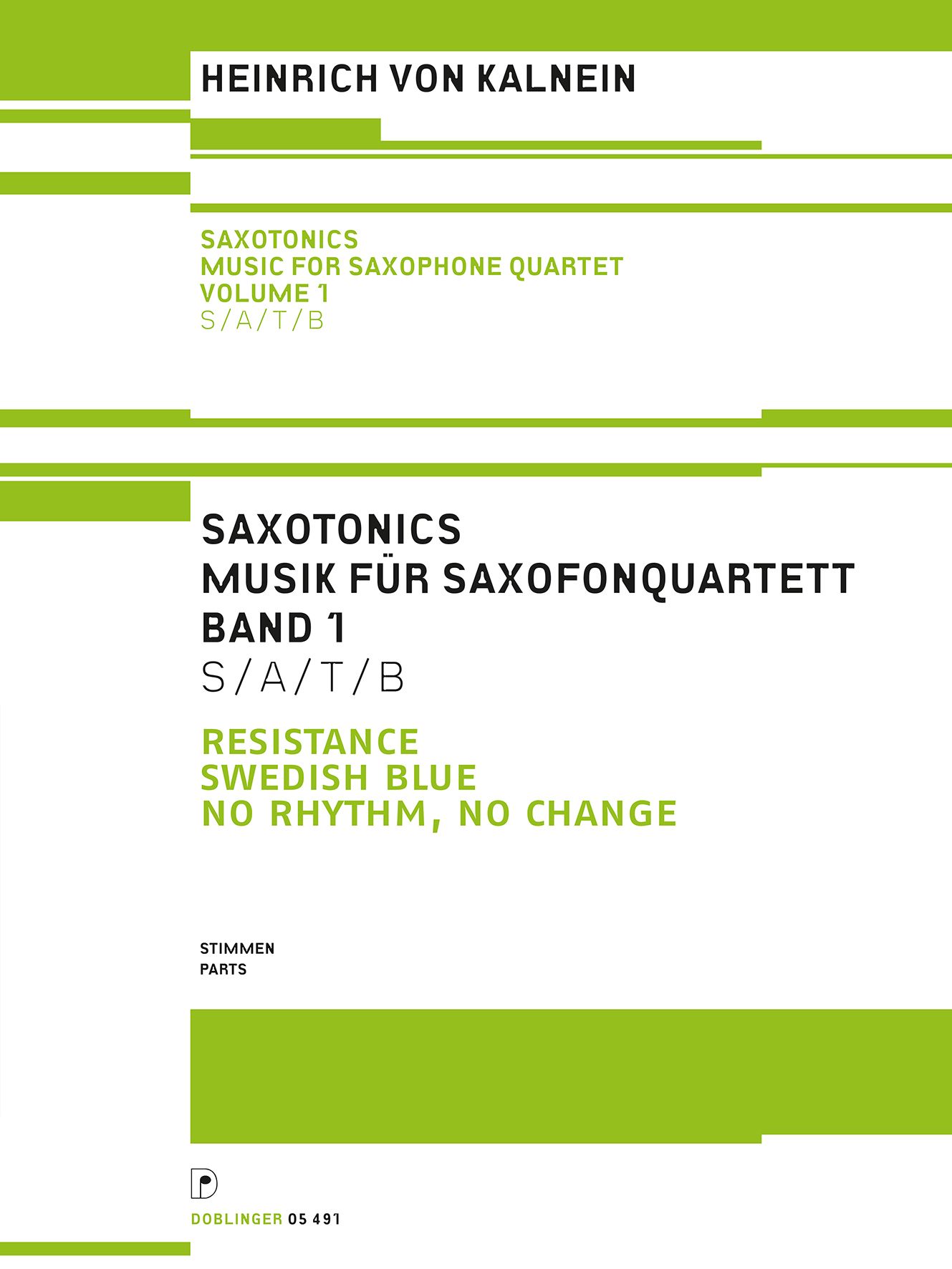 Heinrich von Kalnein: Saxotonics: Woodwind Ensemble: Parts